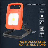 Lampe de travail multifonctionnelle 14 Volt à chargement USB, pliable et pratique pour inondation de zone portable LED rechargeable