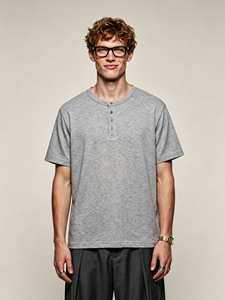 Camiseta de Manga Corta Estilo Old Money para Primavera/Verano 2026, Nuevo Producto, Estilo Casual, Holgada, de Color Sólido - Product Image 1