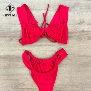 Swimwear Manufacturing Customized Swimsuit Women OEM Swimsuit Hot Sale Custom Color <b>Swimming</b> Suits Backless Two Piece Bikini - Product Image 4