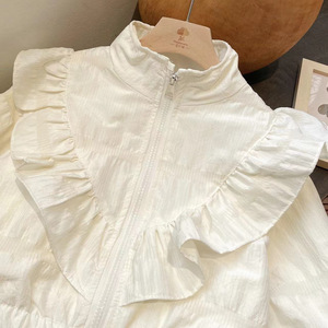 Primavera e autunno 2025 da <span class=keywords><strong>bambina</strong></span> cappotto da <span class=keywords><strong>bambina</strong></span> a manica lunga tinta unita giacca elegante per <span class=keywords><strong>bambina</strong></span> con pizzo per bambini top - Product Image 2