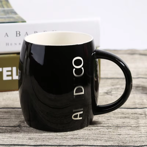 Mug en céramique promotionnel BST en forme de baril à vin, grande capacité, avec couvercle et cuillère, gravure de logo personnalisée - Product Image 5