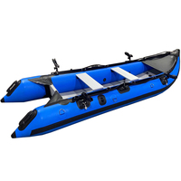 Bateau de Kayak Gonflable de 370cm pour Aventure Diver Hobby Pêche Léger Conception Stable et Pliante en PVC et Hypalon