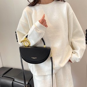 Bolso de Mano Casual para Mujer, Multicolor, Tipo Media Luna, con Asa de Anillo, de PU, para Uso Diario, Compras, Bolso de Hombro - Product Image 6