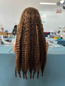 Pelucas Largas Rizadas con Frente de Encaje, Cabello Humano Virgen Birmano, Encaje Transparente, Sin Pegamento, Venta al por Mayor, Naturales HD Completas <span class=keywords><strong>para</strong></span> Mujeres - Product Image 6