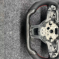 Volant Sport en fibre de carbone demi-cuir pour VW Volkswagen Golf 5 6 7 R MK5 MK6 MK7 MK7.5 Gti Polo Passat CC B8 B6