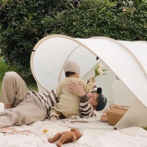 Korean Style <b>Childrens</b> <b>Tent</b> 130x130x100cm Sun Protection Portable Outdoor Playhouse <b>For</b> Baby Pretend Play - Product Image 2