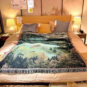 Welcome Gifts Nordic for Dolomites Scenic Eco-Friendly Cotton Tapestry Decorative <b>Sofa</b> Home Cover <b>Camping</b> Mat Weaving Blanket - Product Image 4