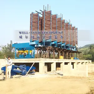 Spiral concentrator for chromite process chrome ore lumpy and fines into concentrate spiral chute hot sale to Zimbabawe