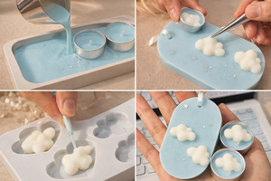 Luxeport Exim Designer Cloudy Affair Sachet de cire parfumée et Bougie chauffe-plat, Coffret cadeau de parfums d'ambiance pour la maison, Cadeau de remerciement pour mariage, Artisanal en gros - Product Image 3