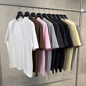 T-shirt ample en coton pur pour <span class=keywords><strong>homme</strong></span>, personnalisable avec logo, sans quantité minimale de commande, idéal pour l'été, le sport et les activités de plein air, respirant, couleur unie - Product Image 2