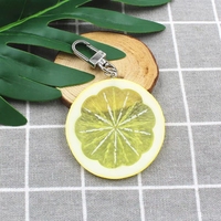Gantungan Kunci Irisan Buah Simulasi Lucu, Liontin Lemon Jeruk Realistis, Gantungan Tas, Hadiah Unik untuk Teman