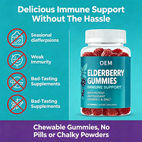 Gummies à la baie d'églantier pour le soutien immunitaire avec vitamine C et zinc, formule antioxydante puissante, 60 gummies, complément OEM, durée de conservation de 24 mois