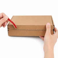 Boîte d'expédition en carton ondulé personnalisable avec fermeture à glissière, fente et bande adhésive sans colle pour marques e-commerce haut de gamme