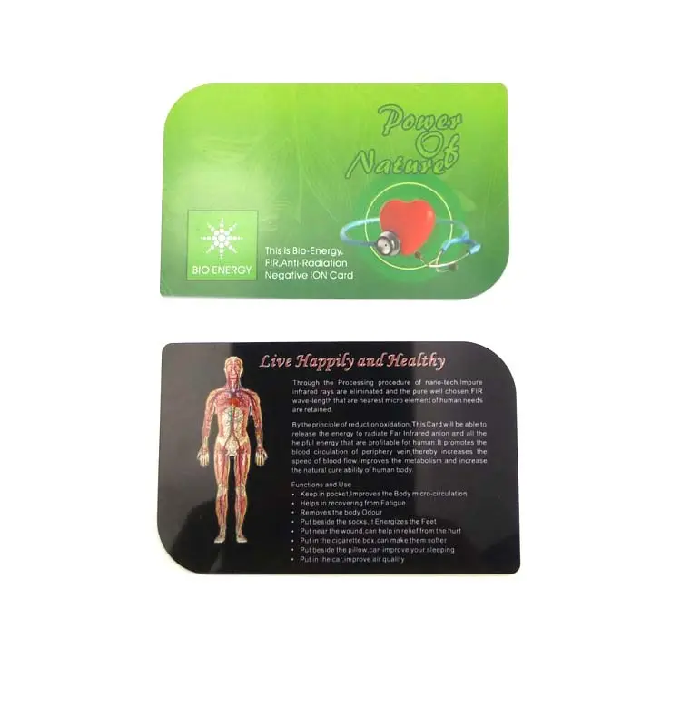 OEM Health care Nano technology Anti Radiation Negative Ion Bio Energy Saver Card