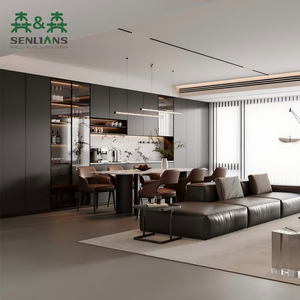 Estantería de Pared Moderna y Minimalista de Lujo Personalizada SLS con Cajones de Madera para Bibliotecas de Apartamentos - Product Image 3