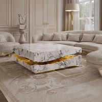 Table basse de salon de luxe en marbre artistique haut de gamme. Table basse irrégulière de luxe pour la maison.