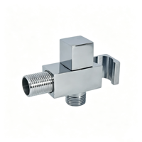 Robinet de douche carré en alliage de zinc avec cartouche en laiton chromé G1/2 et support de fixation OEM