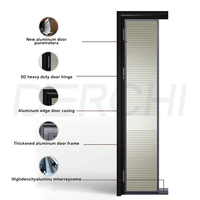 Puertas Delanteras DERCHI Nfrc para Casa, Resistentes a Huracanes, Anti-robo, Diseño de Rejilla de Vidrio, Puertas Pivotantes de Entrada de Aluminio
