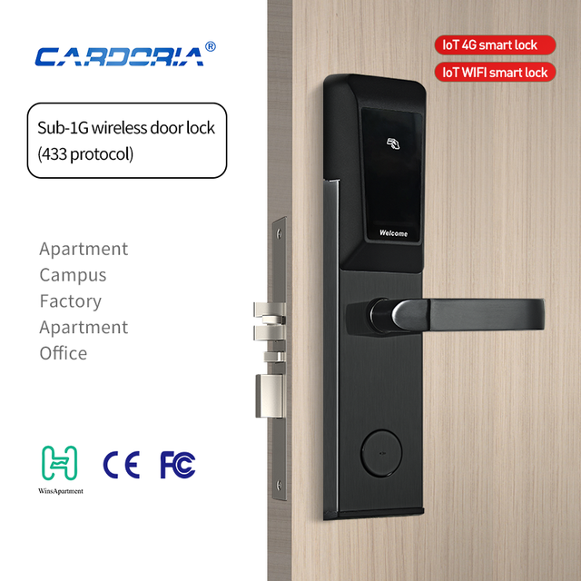 WIFI Hotel Lock Door Lock with Free Software WisApartment App Smart Keyless Hotel Card Lock