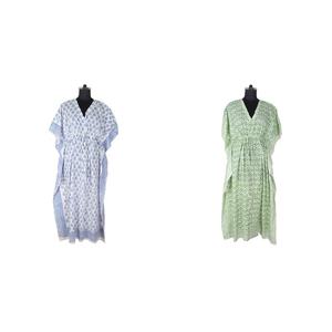 Venta al por mayor de moda vestido sin mangas musulmán Abaya árabe Kaftan largo bloque de mano impreso Kaftan hecho a mano caftán indio Abaya Kaftan - Product Image 3