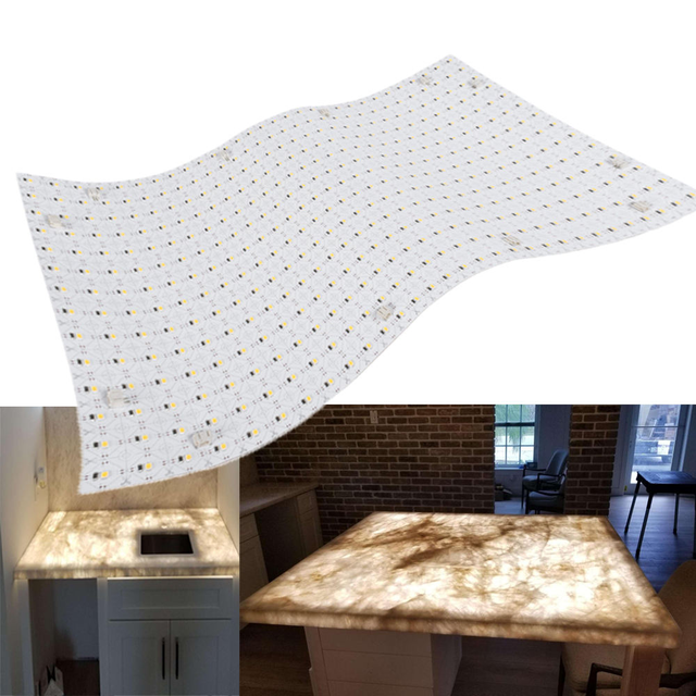 Flexible LED Sheet Panel DC24V 2700K/6000K Cuttable PCB RoHS for Stone Backlighting-Auto Control High CRI 5-Year Warranty