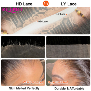 วิกผมแบบเต็มศีรษะ 13x6 พร้อมเชือกผูก HD Lace แบบไม่ต้องใช้กาว ผมแท้แบบดิบ ไม่ผ่านการแปรรูป ลอนน้ำ/ลอนลึก วิกผมหน้าผาก 13x4 HD Lace ผมแท้ - Product Image 4