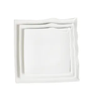 China Suppliers Cheap Price Square White Wedding Restaurant Ceramic Plates For Sale