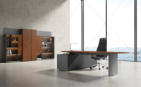 Bureaux de direction de luxe KMJ, mobilier de bureau, design moderne, bureau d'ordinateur en bois en forme de L, table de direction pour bureau
