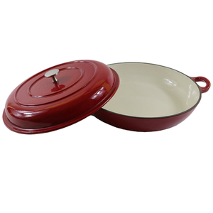 <span class=keywords><strong>Casserole</strong></span> peu profonde en fonte émaillée / Poêle <span class=keywords><strong>à</strong></span> <span class=keywords><strong>paella</strong></span> avec couvercle - Compatible four - Product Image 3