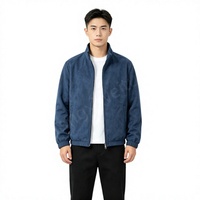 Veste bomber décontractée pour homme en daim et polaire brodée sur mesure, de haute qualité, réversible, coupe-vent, chaude pour l'hiver