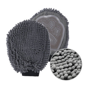 مايكروفايبر شنيل سيليكون فرشاة حمام قفاز منتجات تنظيف الحيوانات الأليفة قفازات القط الكلب حمام - Product Image 1