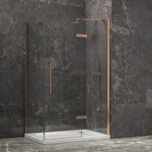 Kamalu KT5000RG Cabina Doccia Moderna 80x120 con Telaio Color Rame, Porta Fissa Laterale a Battente 80cm, Pieghevole/Scorrevole per Camera da Letto/Bagno - Product Image 1
