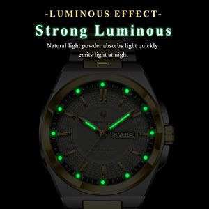 <span class=keywords><strong>Orologio</strong></span> da <span class=keywords><strong>Uomo</strong></span> Originale <span class=keywords><strong>di</strong></span> <span class=keywords><strong>Lusso</strong></span> al Quarzo Poedagar Impermeabile Luminoso con Cinturino in Acciaio Inossidabile - Product Image 3