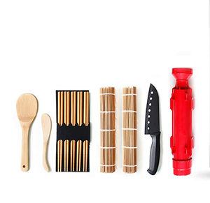 Geling Good Quality Custom logo <strong>Sushi</strong> <strong>Maker</strong> Bamboo Red <strong>Sushi</strong> Making <strong>Kit</strong> with <strong>Sushi</strong> Knife - Product Image 5