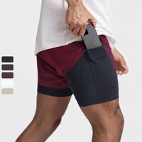 Pantalones Cortos Deportivos para Hombre con Logotipo OEM, Personalizables, de Compresión, Secado Rápido, para Entrenamiento, Running, Baloncesto, con Malla
