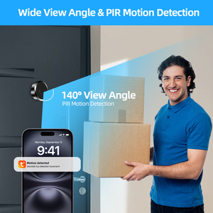 Sonnette vidéo avec caméra <span class=keywords><strong>de</strong></span> visiophone radar, détection <span class=keywords><strong>de</strong></span> mouvement, 3MP, alimentée par batterie, interphone vidéo, visiophone avec caméra - Product Image 3