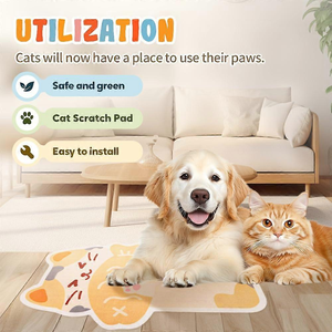 Alfombrilla autoadhesiva para rascar gatos montada en la pared Idea de regalo de Navidad para propietarios de gatos Protege los daños en los muebles para la puerta del sofá de pared - Product Image 5