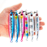 Señuelo de Pesca Metálico WildTrek de Alta Calidad, 10-100g, 5.4-11.6cm, Hundimiento Rápido, Cebo Duro 10 # -20 #   Anzuelos Dobles Luminosos de 6 Colores de Acción Lenta