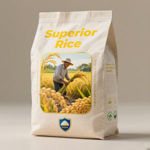 Sac d'Emballage en Papier pour Riz Biologique <span class=keywords><strong>de</strong></span> 1kg et 2kg, Personnalisé, Vente en Gros, avec Fermeture Éclair, Poignée et Ouverture Facile, pour Céréales et Farine - Product Image 2