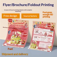 Flyers publicitaires personnalisés, affiches, impression UV, papier couché double adhésif 8 couleurs, pages imprimées personnalisables à deux/trois volets