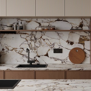 Hot Bán thiết kế thích calacatta vagli đá cẩm thạch vàng thiêu kết đá cho phòng tắm tường - Product Image 1