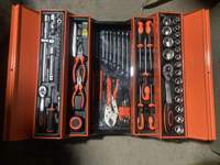 Juego de Herramientas para Reparación de Automóviles LIKO de 85 Piezas, Estuche Rígido Plegable de 3 Niveles, Llave de Trinquete Combinada, Llave de Tubo, Herramienta de Acero con Alto Contenido de Carbono
