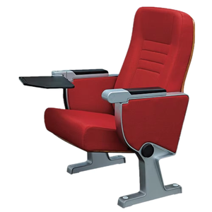 Sillas Plegables de Auditorio de Cuero Genuino Moderno y Duradero de Alta Calidad con Reposabrazos Extraíbles para Uso en Teatro, Escuela, Iglesia y Hotel - Product Image 1