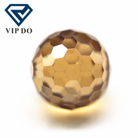 Perles rondes à facettes de 3mm-12mm, champagne/d-champagne, zircone cubique, gemmes en vrac, perles de boule à facettes synthétiques, pierres CZ, trou de perçage