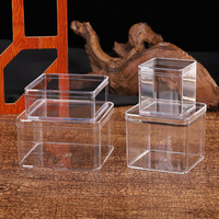 Boîte carrée en plastique PS transparente en gros, épaisseur 1,5 mm, couleur personnalisable, pour emballage cadeau de bijoux, rangement et présentation