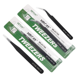 <span class=keywords><strong>Pince</strong></span> <span class=keywords><strong>à</strong></span> <span class=keywords><strong>épiler</strong></span> VETUS noire de qualité <span class=keywords><strong>suisse</strong></span> authentique d'origine pour l'extension de cils <span class=keywords><strong>professionnelle</strong></span> - Product Image 2