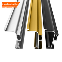 Toco Morden – poignée en forme de L pour armoire de cuisine, outils, meubles en métal moleté, argent, noir, poignée de porte, 224mm