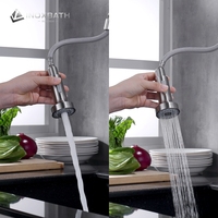 Robinet de cuisine en acier inoxydable 304 à commande tactile, avec douchette extractible, monotrou, à poser sur comptoir, finition dorée