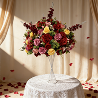 Boule de fleurs artificielles multicolores pour centre de table de mariage, fête d'anniversaire, événement extérieur, décoration de table