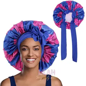 곱슬 머리 새틴 안감 보닛에 대 한 조정 가능한 밝은 색상 수면 모자 패션